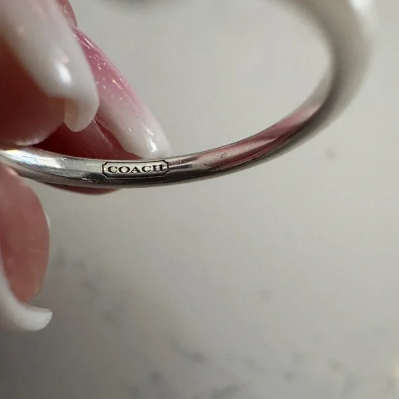 Rare Coach Sterling Silver Heart Ring Sz 7.25 - Picture 6 of 7